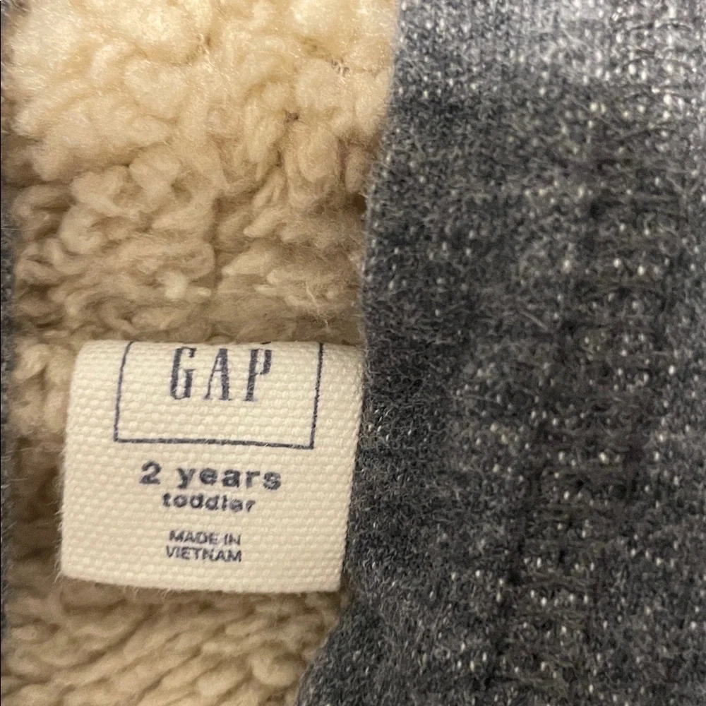 GAP Kids Charcoal Hoodie with Red and Blue Letters